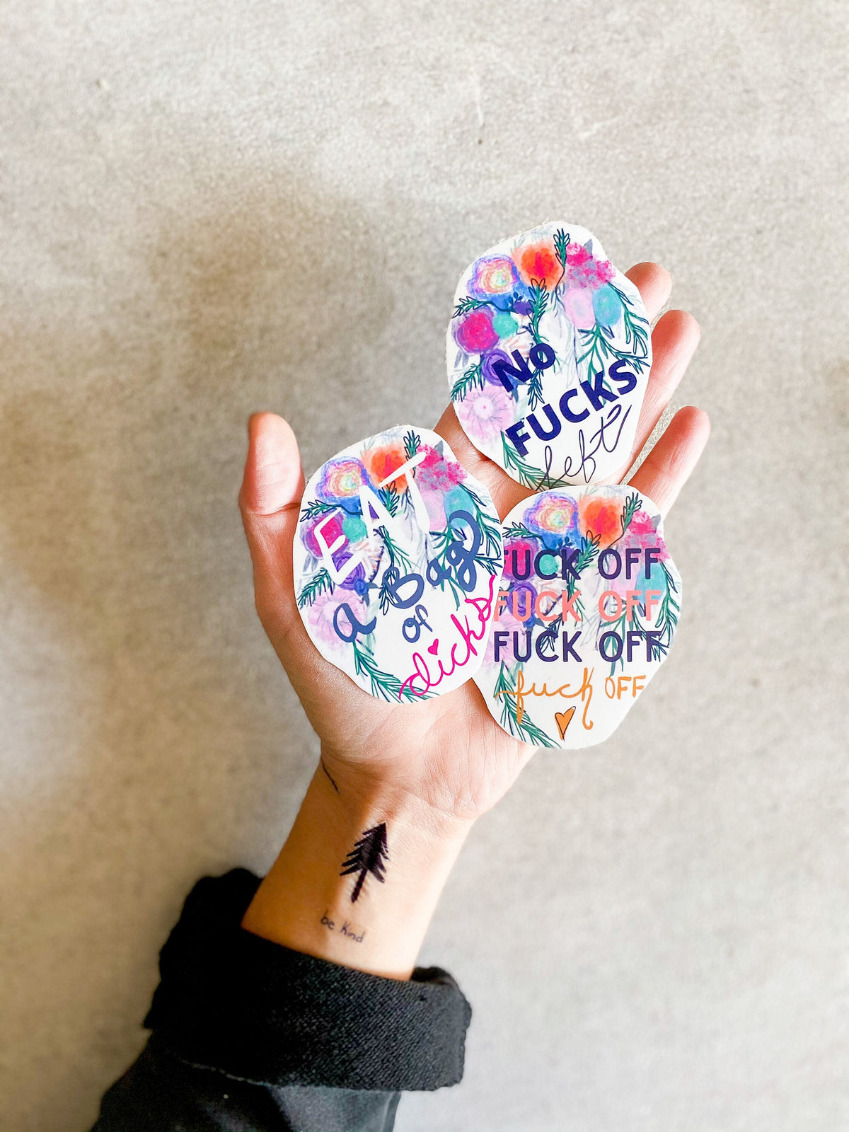 Set of 3 Profanity sticker for cell phone decal laptop accessory swear word sticker planner stickers for water bottle flower swear word gift