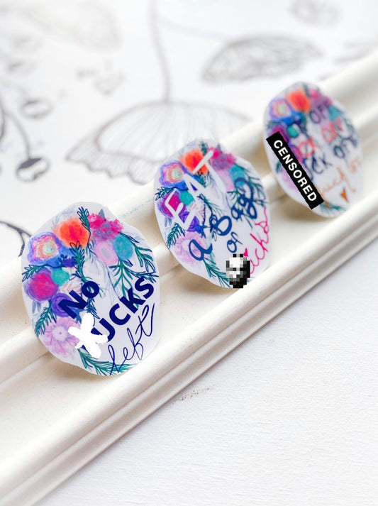 Set of 3 Profanity sticker for cell phone decal laptop accessory swear word sticker planner stickers for water bottle flower swear word gift