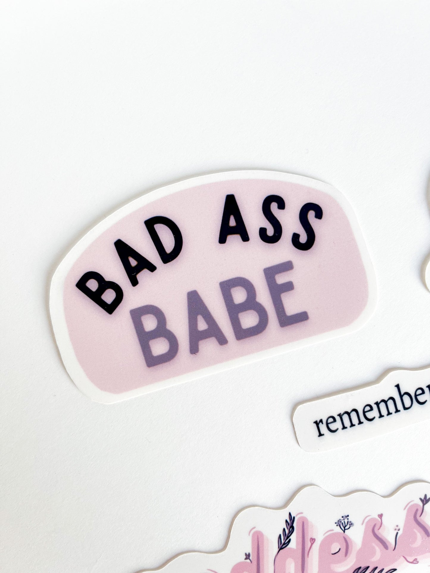 Motivational stickers, sticker pack, bad ass babe, laptop sticker, gift for her, hydroflask sticker, Journal stickers, planner sticker, cell