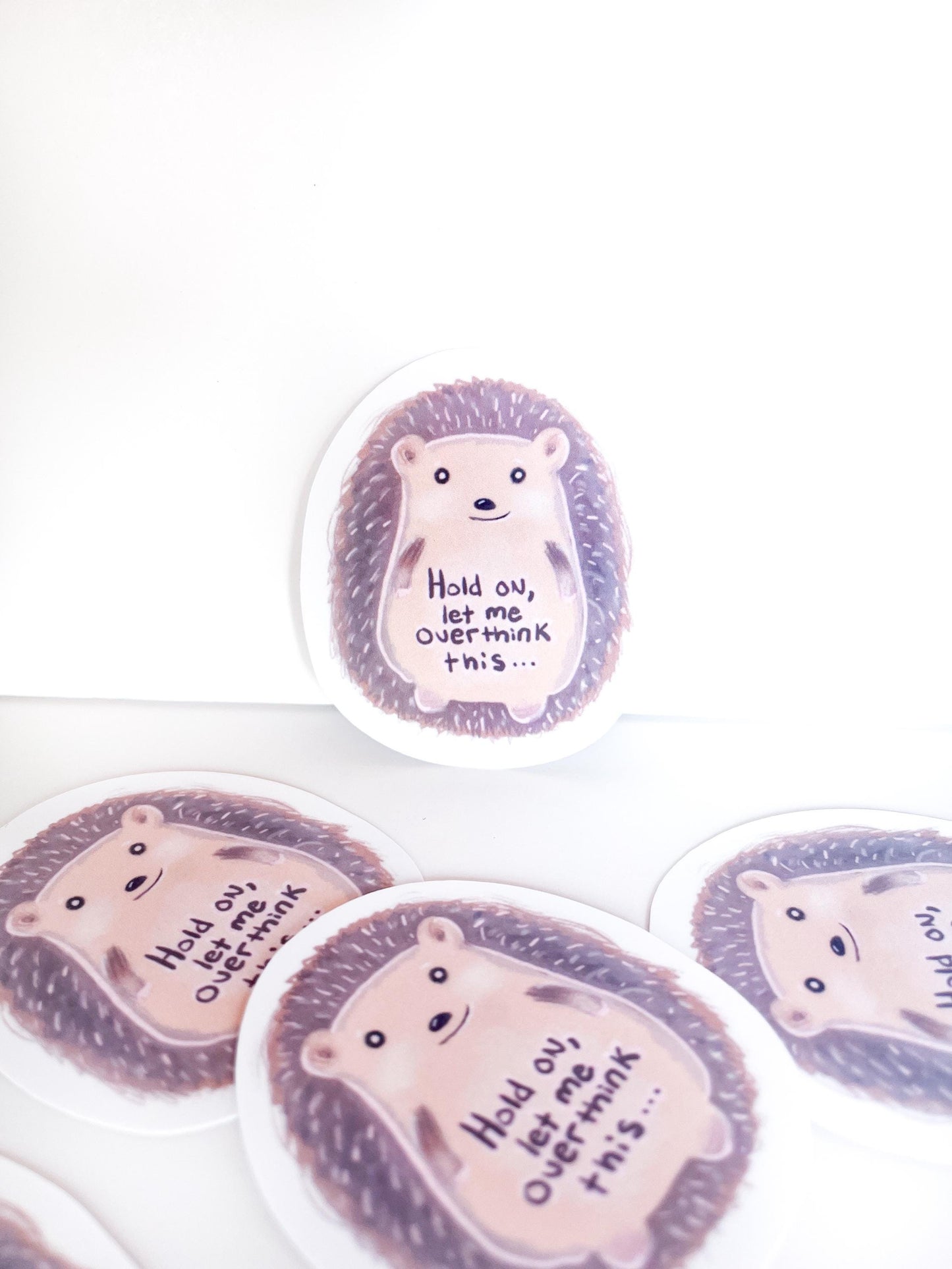 Hedgehog animal Sticker for friend Funny Quote for waterbottle accessory stickers waterproof decal cute animals overthinker quote stickers