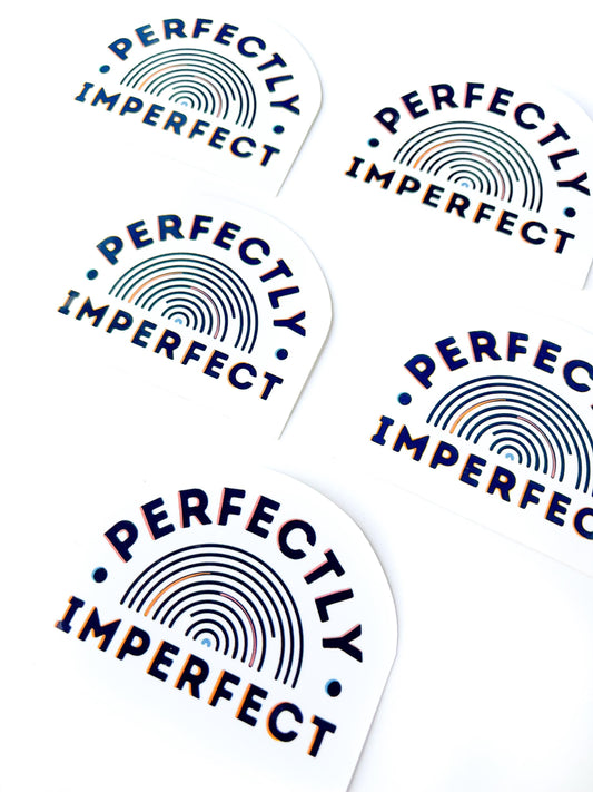 Perfectly Imperfect Sticker motivational gift for friend WaterBottle accessory laptop sticker kids stocking stuffer ideas for gifts under 10