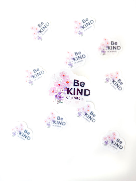 1 Pretty Swear word sticker for water bottle decal Be kind of a bitch Profanity sticker funny adult birthday humour gag gift for bestie