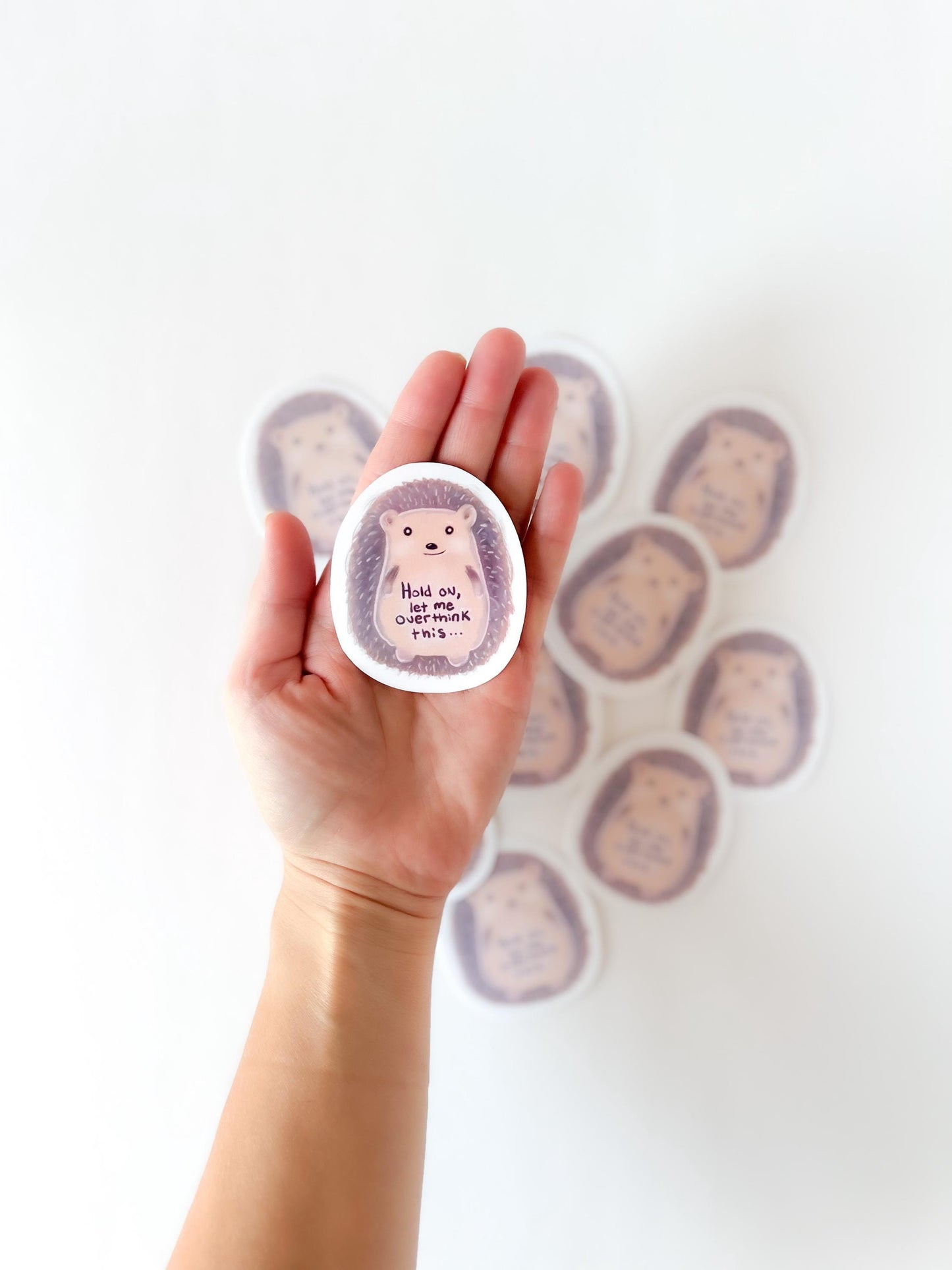 Hedgehog animal Sticker for friend Funny Quote for waterbottle accessory stickers waterproof decal cute animals overthinker quote stickers