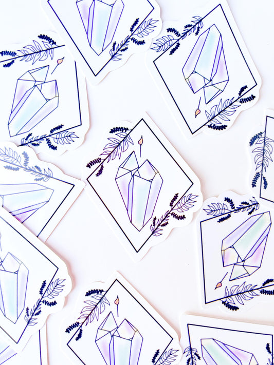Witchy Crystal Vinyl Sticker: Waterproof Spiritual Gift