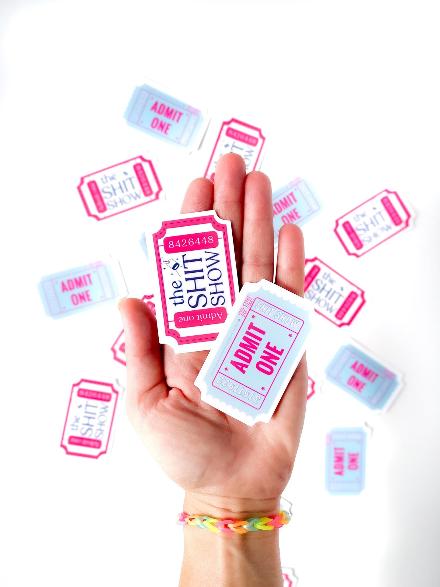 Funny sticker Shit Show sticker Pack of 2 - small gift for friend coworker Waterproof sticker for waterbottle humour office gift under 10