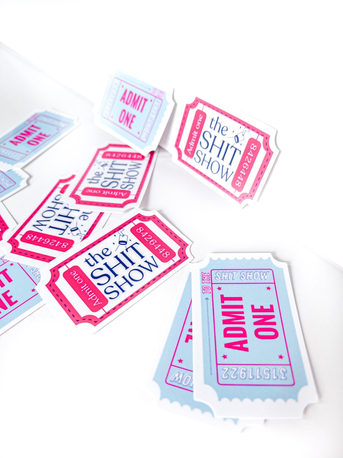 Funny sticker Shit Show sticker Pack of 2 - small gift for friend coworker Waterproof sticker for waterbottle humour office gift under 10