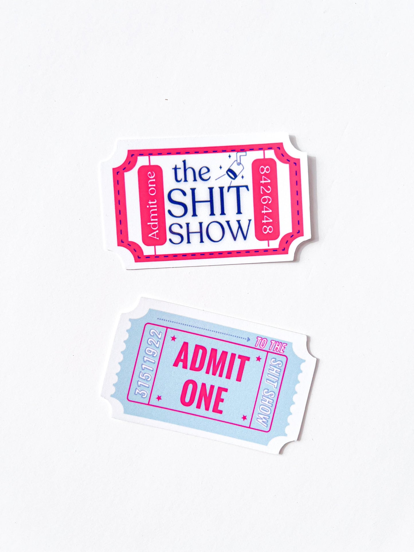 Funny sticker Shit Show sticker Pack of 2 - small gift for friend coworker Waterproof sticker for waterbottle humour office gift under 10