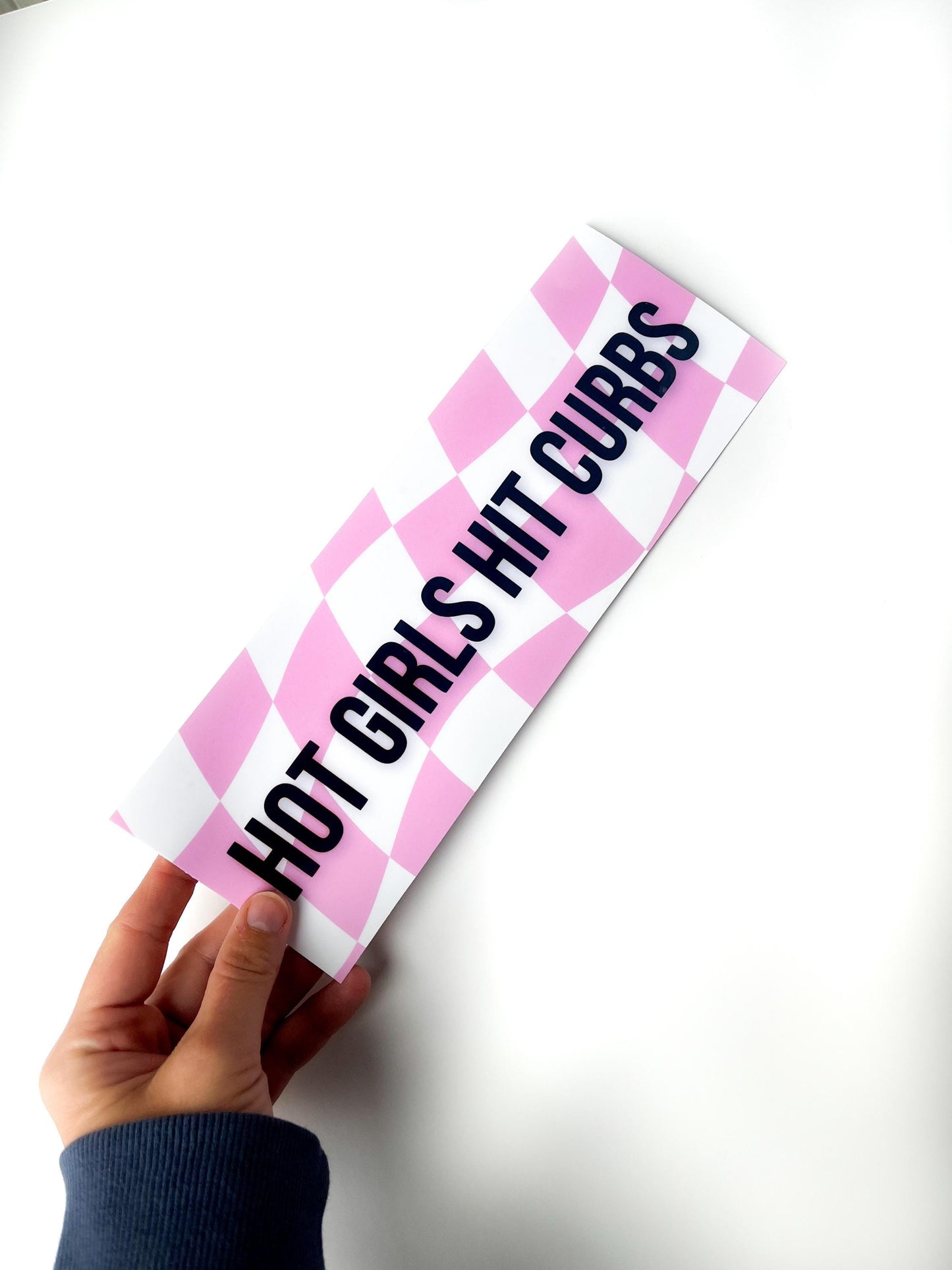 Hot Girls Hit Curbs Bumper Sticker: Funny Car Decal, Bestie Gift