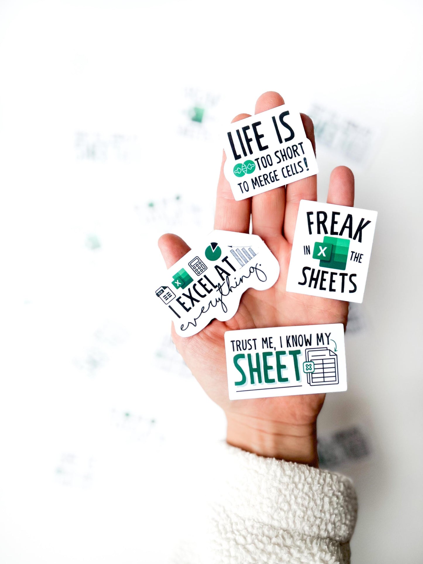 Spreadsheet Sticker set of 4 data lover gift accountant funny sticker for boss waterbottle decal coworker small gift under 15 office present