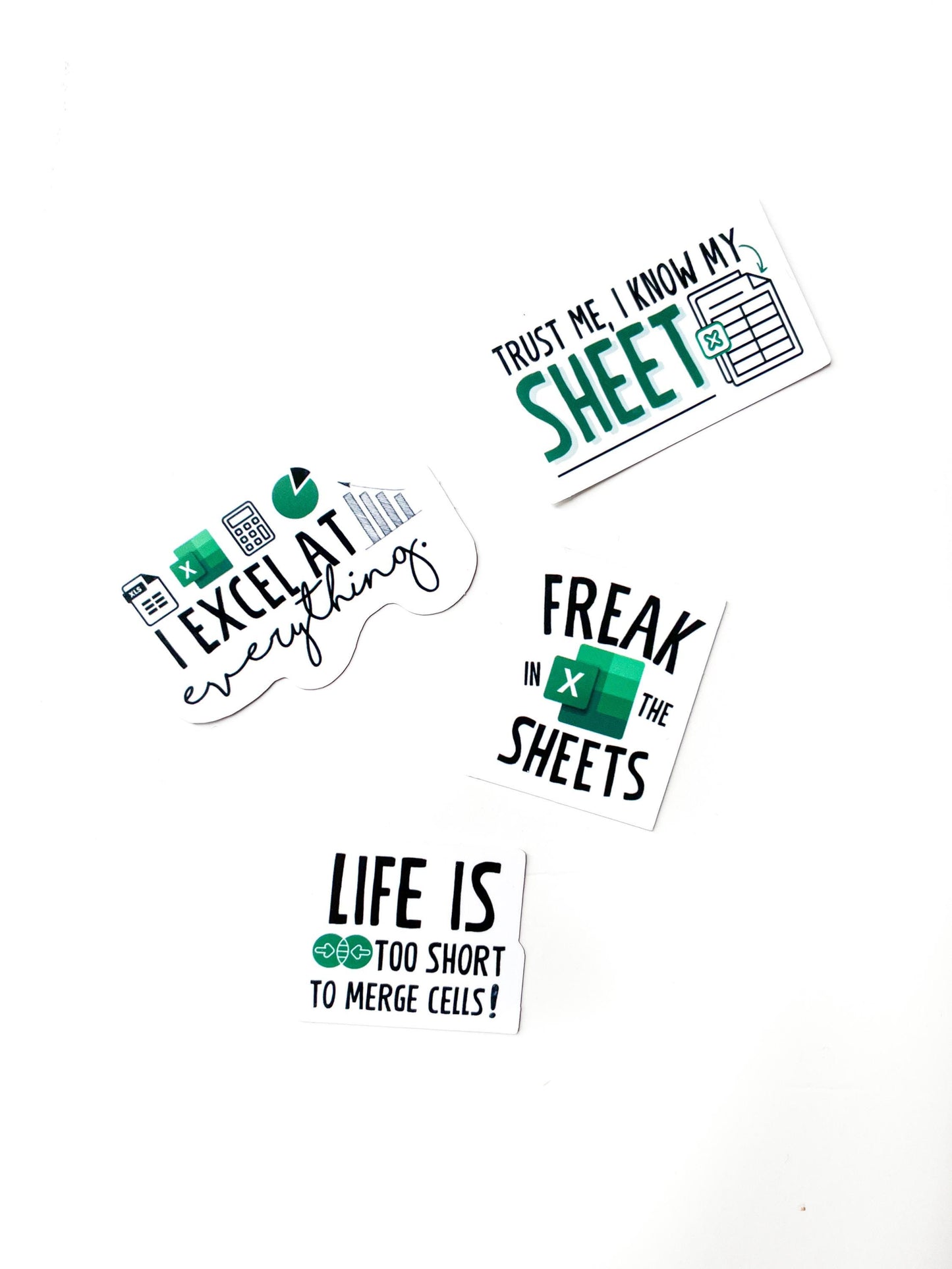 Spreadsheet Sticker set of 4 data lover gift accountant funny sticker for boss waterbottle decal coworker small gift under 15 office present