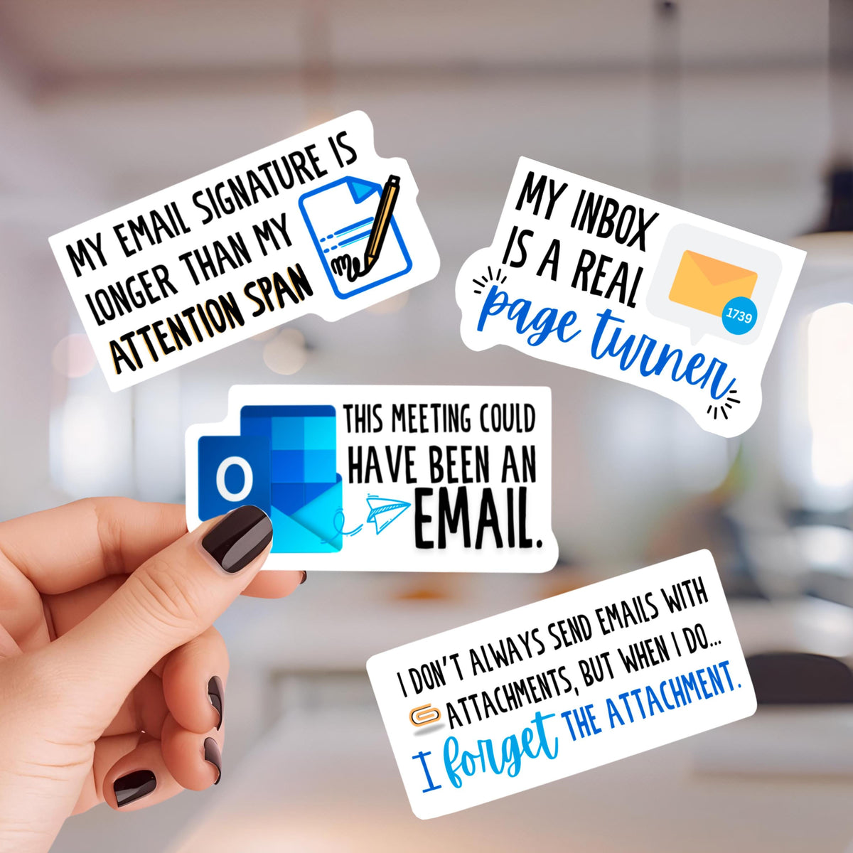 Funny Work Email Stickers | Set of 4