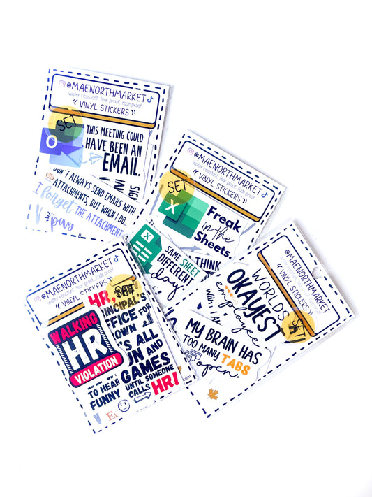 All FOUR SETS coworker humour Spreadsheet Sticker Freak in the sheets retirement gift funny HR gift for Coworker to boss gift employee funny