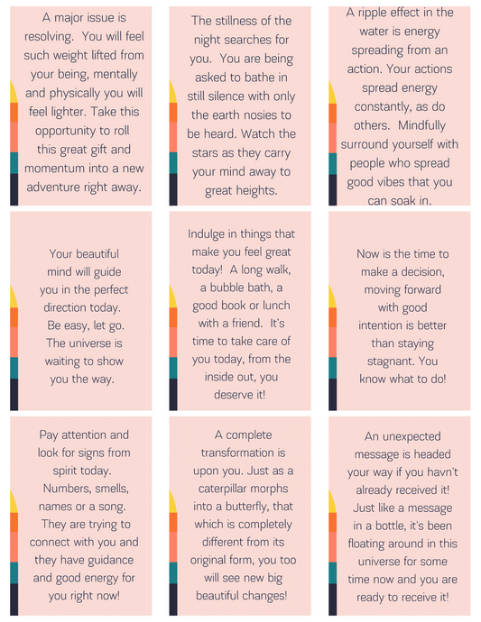 PRINTABLE AFFIRMATION CARDS - SUNSET MESSAGES