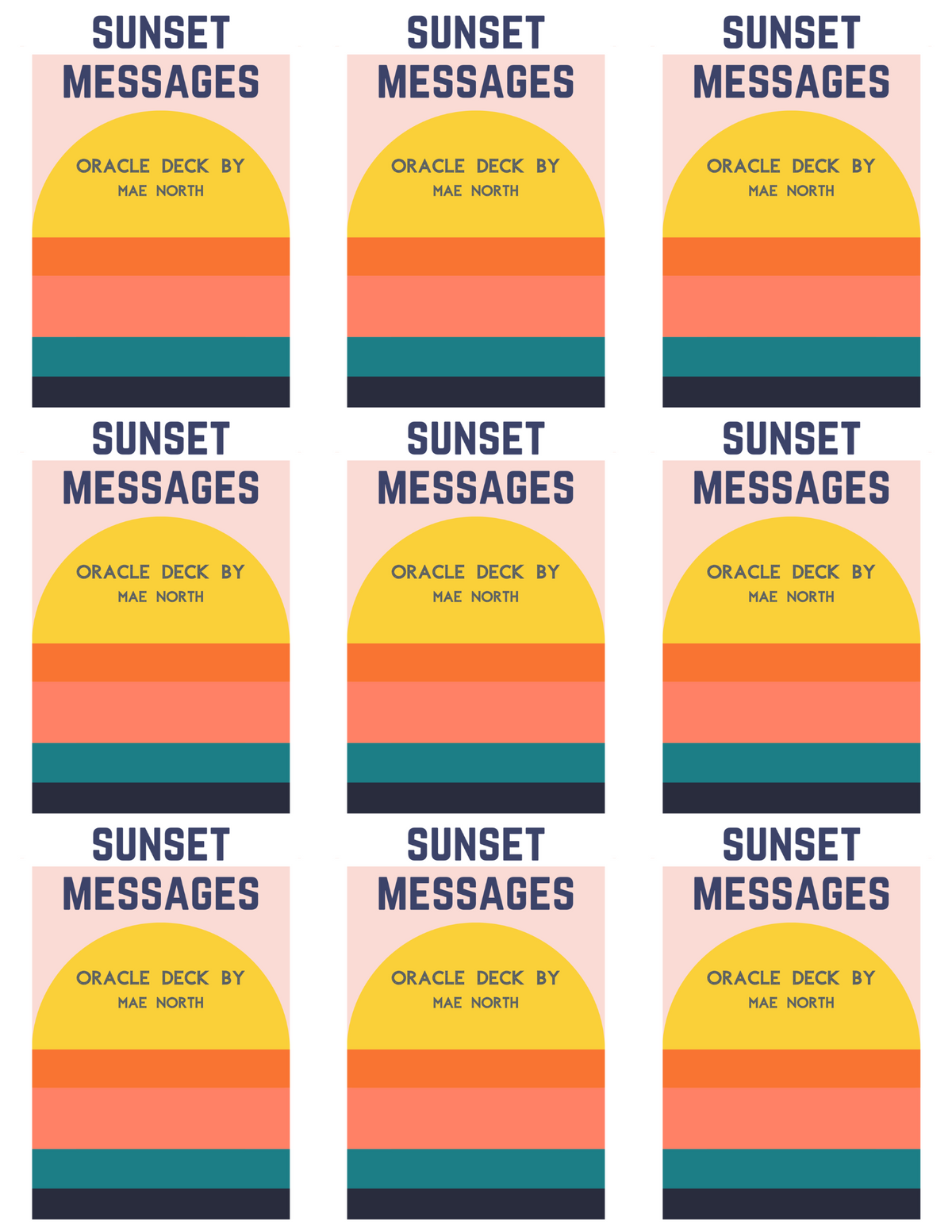 PRINTABLE AFFIRMATION CARDS - SUNSET MESSAGES
