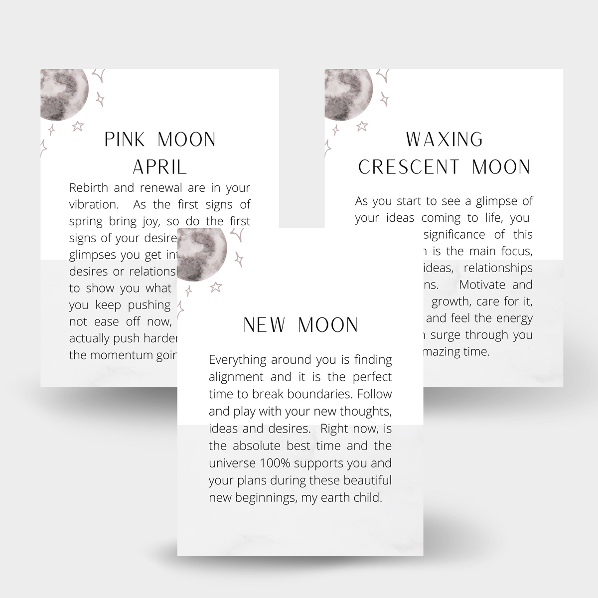 Moon Messages Printable Oracle Cards | 36-Card PDF