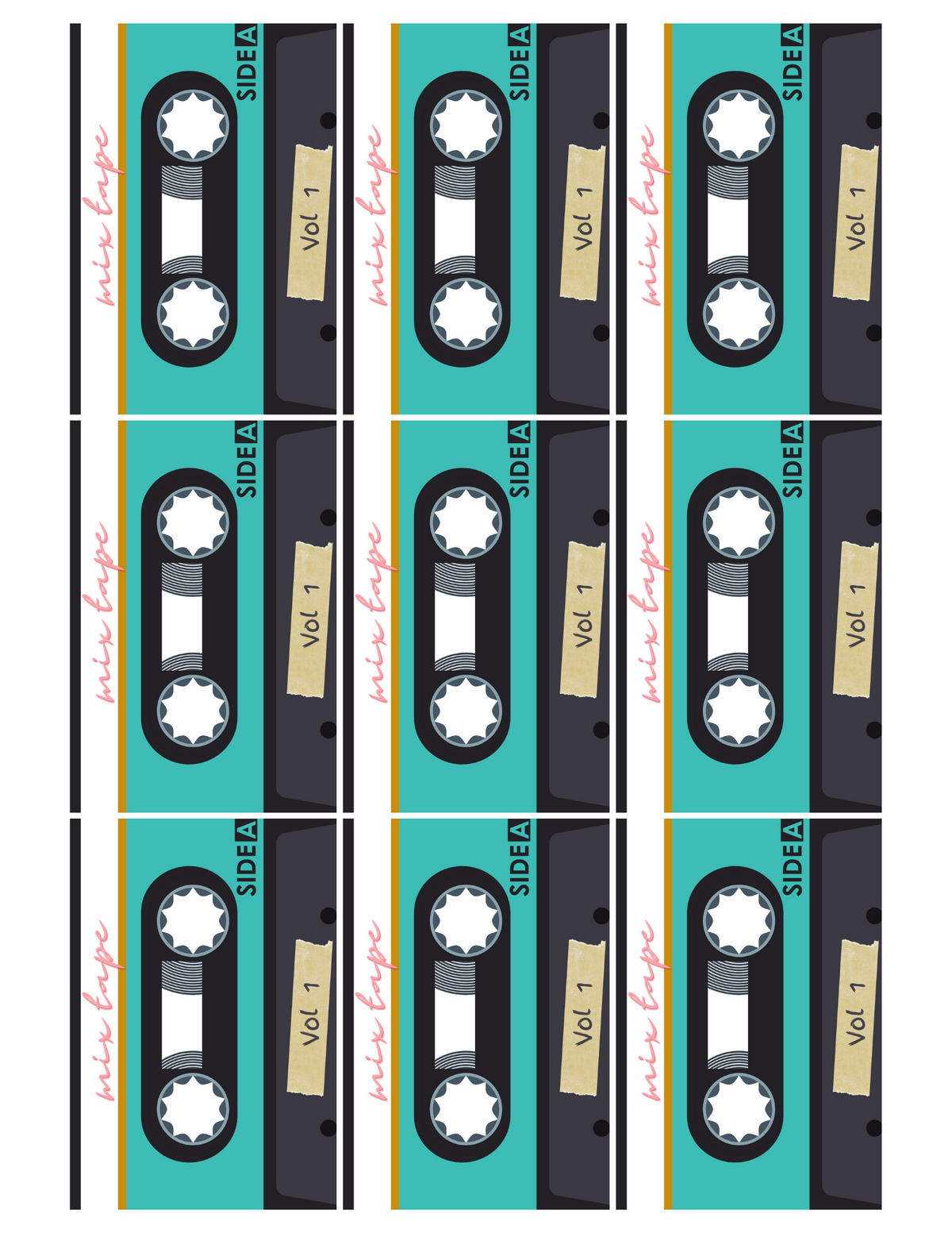 PRINTABLE AFFIRMATION CARDS - MIX TAPE DESIGN