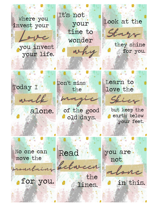 PRINTABLE AFFIRMATION CARDS - MIX TAPE DESIGN